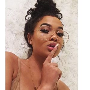 Clear Gold Aviator Glasses